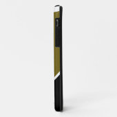 Fun Moderne goldene Olive Weiße Kurven auf schwarz Case-Mate iPhone Hülle (Hinten/Links)