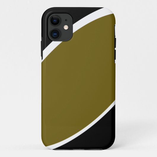 Fun Moderne goldene Olive Weiße Kurven auf schwarz Case-Mate iPhone Hülle (Rückseite)