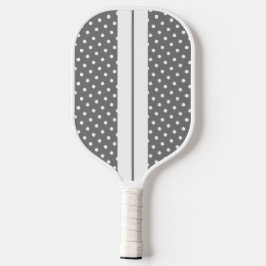 Fun Moderne graue weiße Streifen Polka Dots Pickleball Schläger