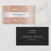 Fun Moderne Imitate Rose Gold Sequin Visitenkarte (Vorne/Hinten)