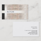 Fun Moderne Imitate Silver Stripes on Sequins Visitenkarte (Vorne/Hinten)