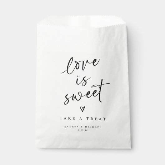 Fun Moderne Liebe ist Sweet Handwriting Heart Wedd Geschenktütchen (Vorderseite)