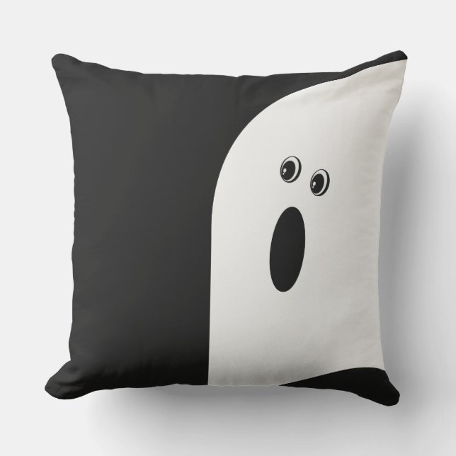 Fun Moderne minimalistische Abstrakt Ghost Hallowe Kissen (Vorderseite)
