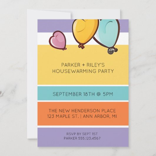 Fun Moderne neue Zuhause Housewarming Party Einlad (Rückseite)