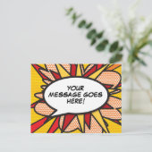 Fun Moderne Personalisierte Sprechblase Ankündigungspostkarte (Stehend Vorderseite)