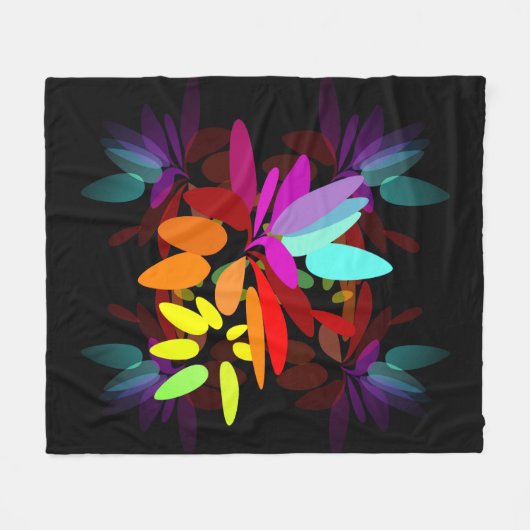 Fun Moderne Psychedelic Style Regenbogen Printwerb Fleecedecke (Vorderseite (Horizontal))