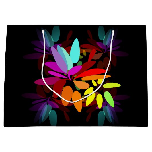 Fun Moderne Psychedelic Style Regenbogen Printwerb Große Geschenktüte (Vorderseite)