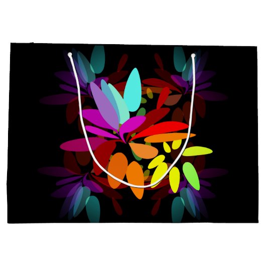 Fun Moderne Psychedelic Style Regenbogen Printwerb Große Geschenktüte (Rückseite)