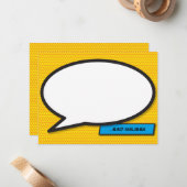 Fun Moderne Sprechblase Personalisiert Mitteilungskarte (Vorderseite/Rückseite Beispiel)
