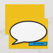Fun Moderne Sprechblase Personalisiert Mitteilungskarte (Vorne/Hinten)