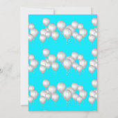 FUN MODERNER BALLOON BRIGHT BLAUE GEBURTSTAG EINLADUNG (Rückseite)