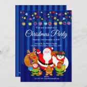 Fun moderner Cartoon, Weihnachts-Party des Weihnac Einladung (Vorne/Hinten)