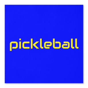 Fun Moderner gelber PICKLEBALL Text auf Viviblau Tapete