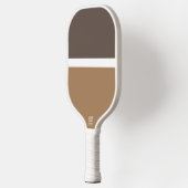 Fun Moderner zweiteiliger brauner Farbblock Pickleball Schläger (Links)