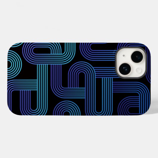 Fun Modernes, Abstraktes, Lila blaues Muster Case-Mate iPhone Hülle (Rückseite (Horizontal))