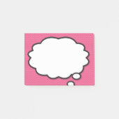 Fun Modernes Comic Buch Think Bubble Pink Post-it Klebezettel (Vorderseite)