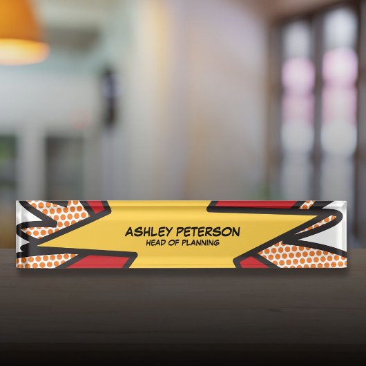 Fun Modernes Cooles Comic Personalisiert buchen Namensplakette