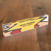 Fun Modernes Cooles Comic Personalisiert buchen Namensplakette (Seite)