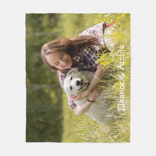 Fun Modernes Foto Personalisiert Monogramm Name Fleecedecke (Vorderseite)