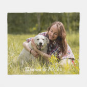 Fun Modernes Foto Personalisiert Monogramm Name Fleecedecke (Vorderseite (Horizontal))