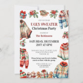 Fun Modernes, hässliches Sweater Office Weihnachts Einladung (Vorderseite)