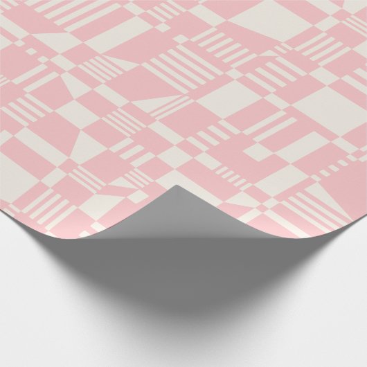 Fun Modernes, kariertes rosa und weißes Schleifpap Geschenkpapier