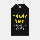 Fun Modernes Skript Sie Rock Yellow Black Brush Ty Geschenkanhänger (Rückseite)