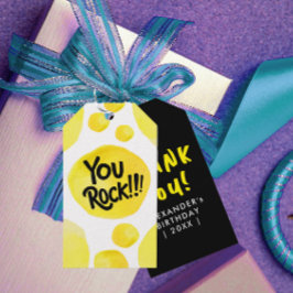 Fun Modernes Skript Sie Rock Yellow Black Brush Ty Geschenkanhänger