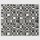 Fun Modernes verschachteltes Black & Cream Wrappin Geschenkpapier (Flach)