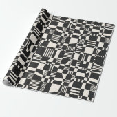 Fun Modernes verschachteltes Black & Cream Wrappin Geschenkpapier (Ungerollt)