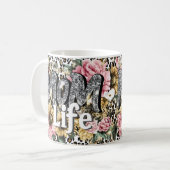 Fun Mom Life Floral Animal Print Coffee Mug Kaffeetasse (Vorderseite Links)