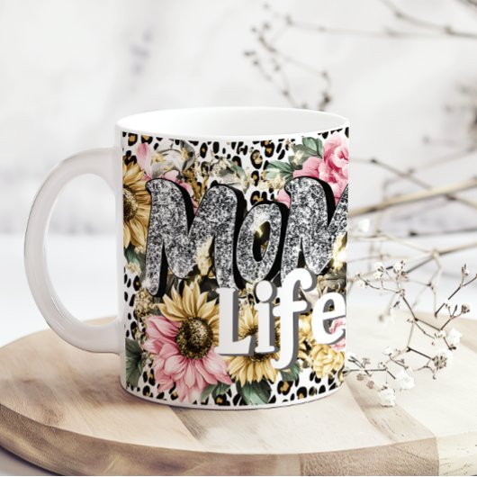 Fun Mom Life Floral Animal Print Coffee Mug Kaffeetasse