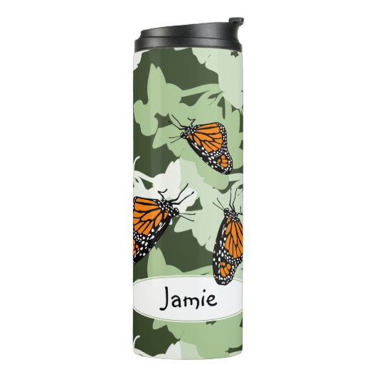 Fun Monarch Butterflies als grün Thermosbecher (Nach links gedreht)