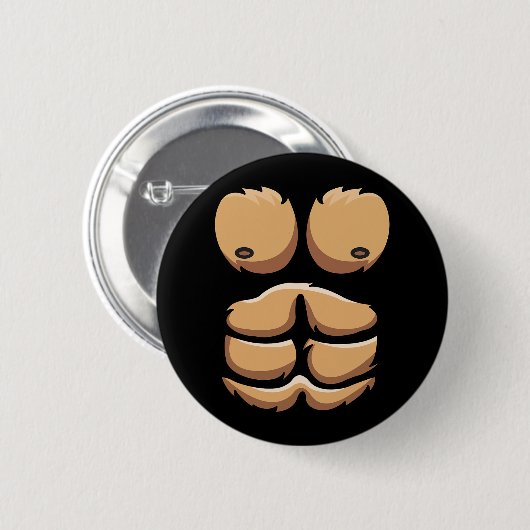 Fun Monkey Gorilla Brust Kostüm Halloween Button (Vorne & Hinten)