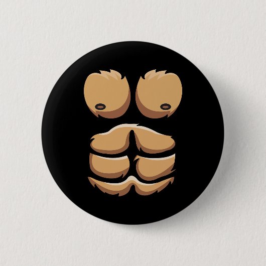 Fun Monkey Gorilla Brust Kostüm Halloween Button (Vorderseite)