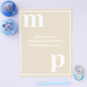 Fun Monogram Champagne Beige Budget Save the Date Flyer (Einzeln)