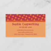 Fun Monogram Cranberry & Orange Muster Visitenkarte (Rückseite)