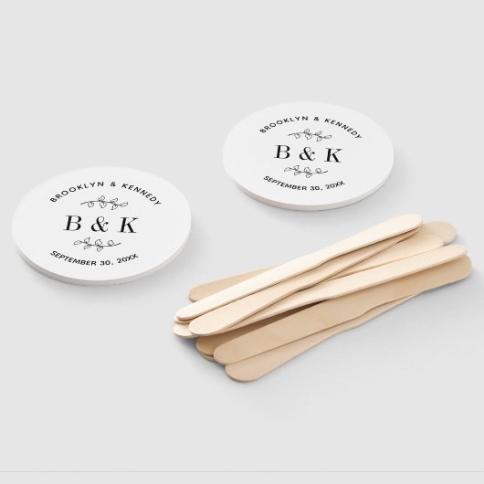 Fun Monogram Floral Botanical Wedle Name Fächer (Non-assembled)