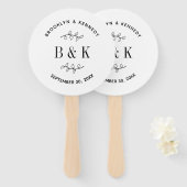 Fun Monogram Floral Botanical Wedle Name Fächer (Vorne und Hinten)