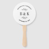 Fun Monogram Floral Botanical Wedle Name Fächer (Vorderseite)