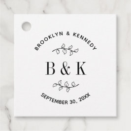 Fun Monogram Floral Botanical Wedle Name Geschenkanhänger