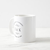 Fun Monogram Floral Botanical Wedle Name Kaffeetasse (Vorderseite Links)