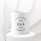 Fun Monogram Floral Botanical Wedle Name Kaffeetasse