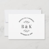 Fun Monogram Floral Botanical Wedle Name RSVP Karte (Rückseite)