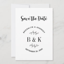 Fun Monogram Floral Botanical Wedle Name Save The Date