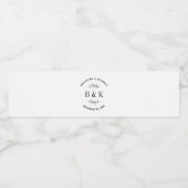 Fun Monogram Floral Botanical Wedle Name Wasserflaschenetikett (Einzelnes Label)