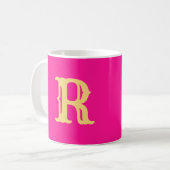 Fun Monogram Hot Pink Kaffeetasse (Vorderseite Links)