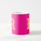 Fun Monogram Hot Pink Kaffeetasse (Mittel)