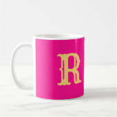 Fun Monogram Hot Pink Kaffeetasse (Links)