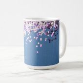 Fun Monogram Lavender Confetti auf Blue Kaffeetasse (VorderseiteRechts)